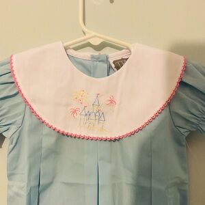 Charming Blue Bubble with Castle Embroidery 9 Months